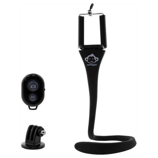 Monkeystick Selfie Stick with Bluetooth clicker Black