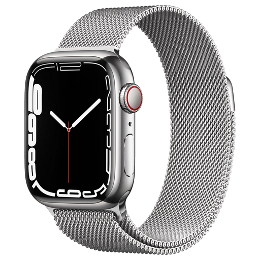 Image of Apple Watch Series 7 GPS LTE 41mm Stainless Steel Milanese none Silber