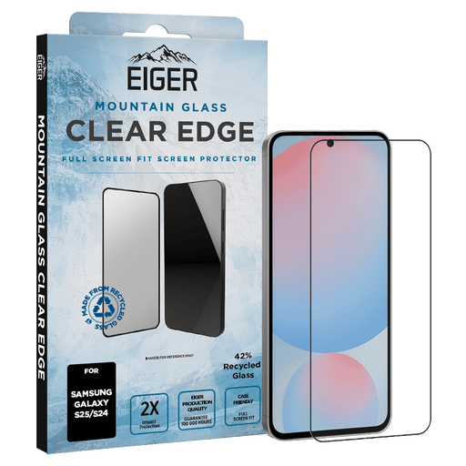 Eiger Galaxy S25 Clear Edge Display-Schutzglas (Full Screen Fit)
