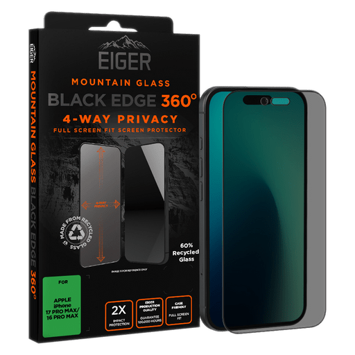Eiger iPhone 17 Pro Max/16 Pro Max Black Edge 360 Screen Pro
