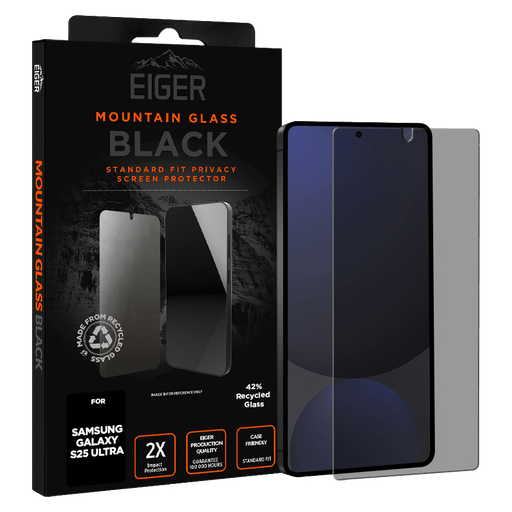 Eiger Galaxy S25 Ultra Glass Screen Protector Privacy Black