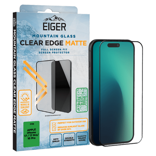 Eiger iPhone 17/17 Pro/16 Pro Clear Edge 3D Glass Matt Scree