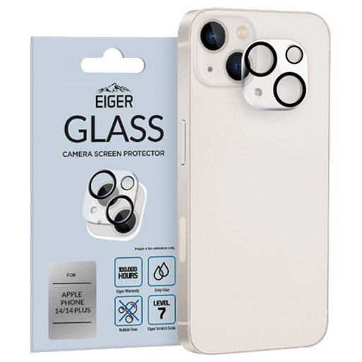 Eiger iPhone 14/14 Plus protective 3D Glas camera Transpare