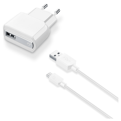 Image of cellularline Handy Ladegerät 220V Micro USB fast charging Weiss ganzes Kabel Weiss