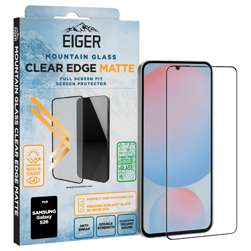 Eiger Galaxy S26 Clear Edge Display-Schutzglas Matt (Full Screen Fit)