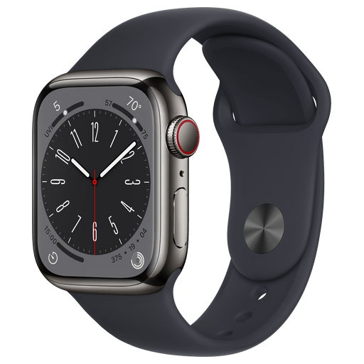 Apple Watch Series 8 GPS + Cell 41mm Edelstahlgehäuse Sport Band