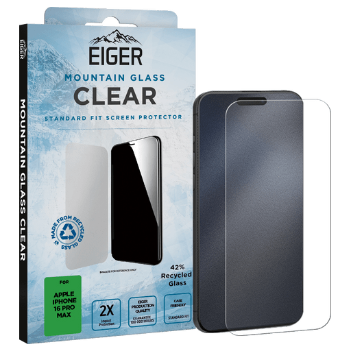 Eiger iPhone 16 Pro Max Clear Display-Schutzglas (Standard Fit)