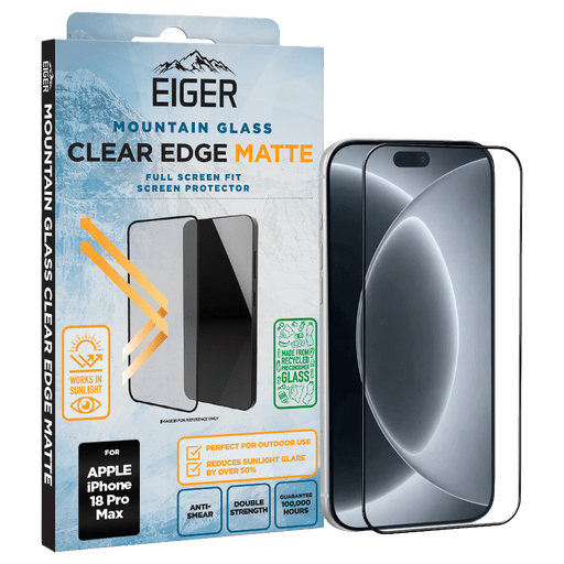 Eiger iPhone 18 Pro Max Clear Edge Display-Schutzglas Matt (Full Screen Fit)