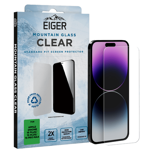 Eiger iPhone 15 Plus/15 Pro Max/16 Plus Clear Glass Screen P