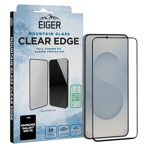 Eiger Galaxy S25 FE Clear Edge Display-Schutzglas (Full Screen Fit)