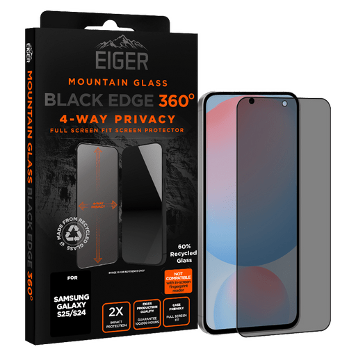Eiger Galaxy S25 Black Edge 360 Screen Protector Privacy