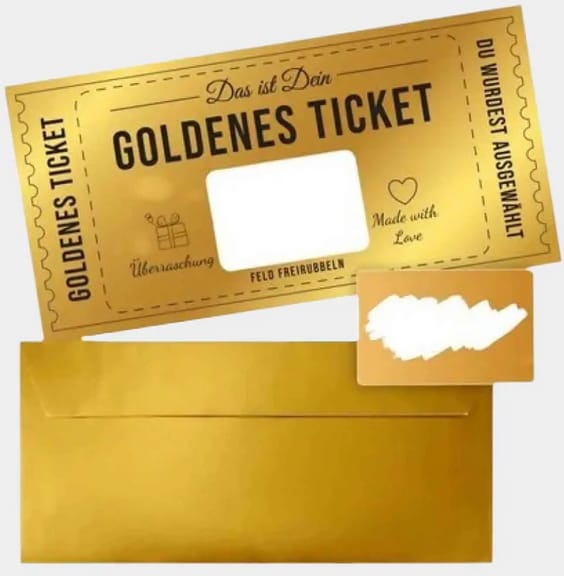AK Kisten Basics Golden Ticket Scratch Card DIY Voucher