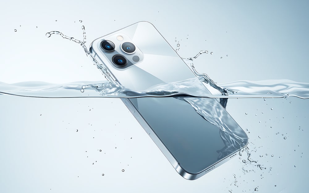 Ein Handy taucht ins Wasser ein