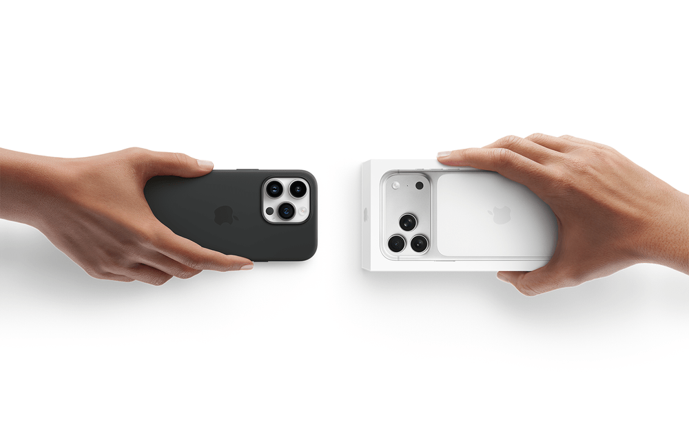 Zwei Hände die iPhone tauschen