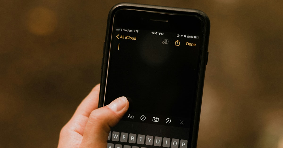 Notizen App iPhone bedienen