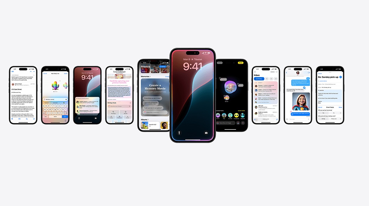 Apple Intelligence Funktionen in Handy-Mockup
