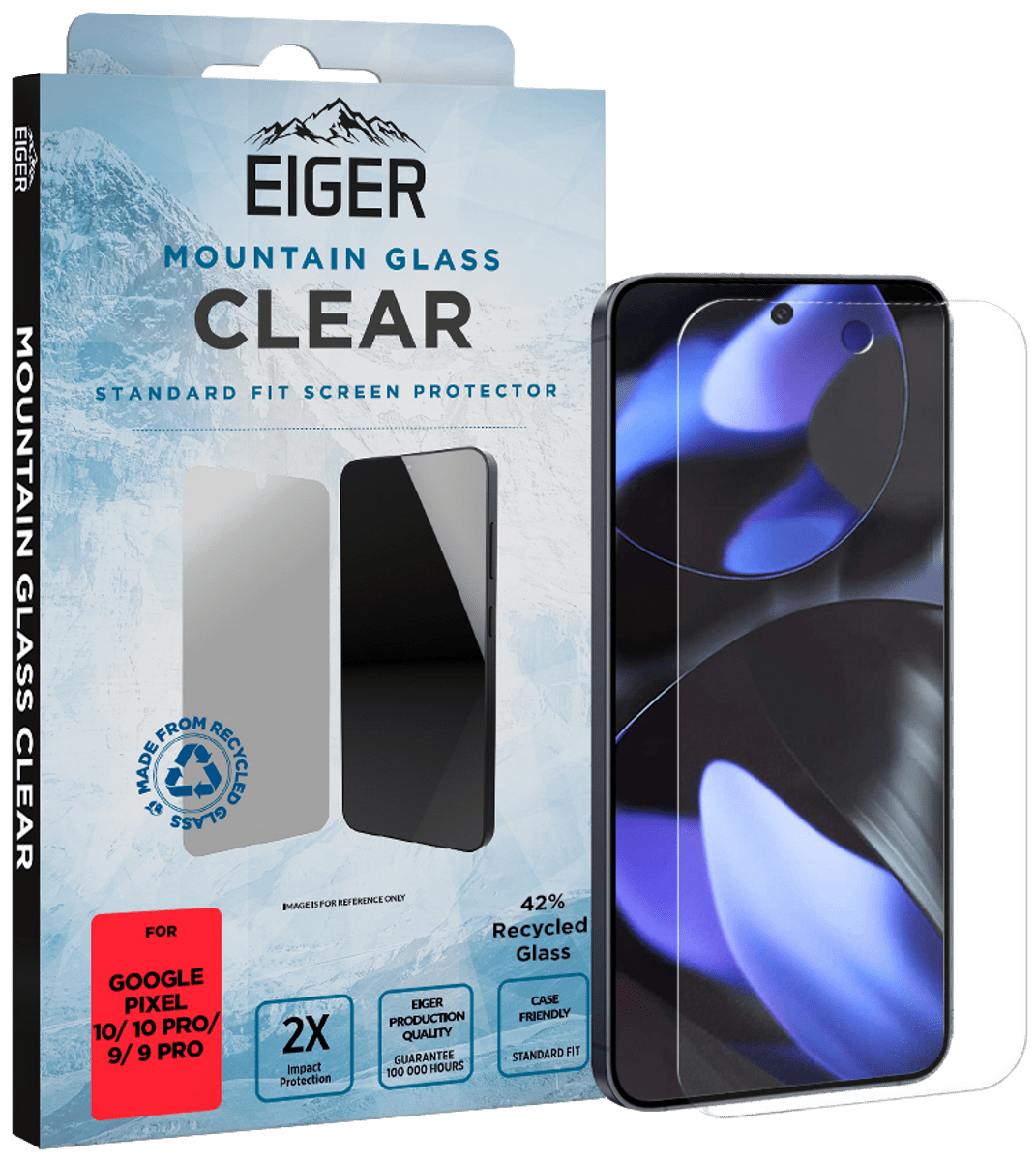 Eiger Pixel 10/10 Pro/9/9 Pro Clear Glass Screen Protector