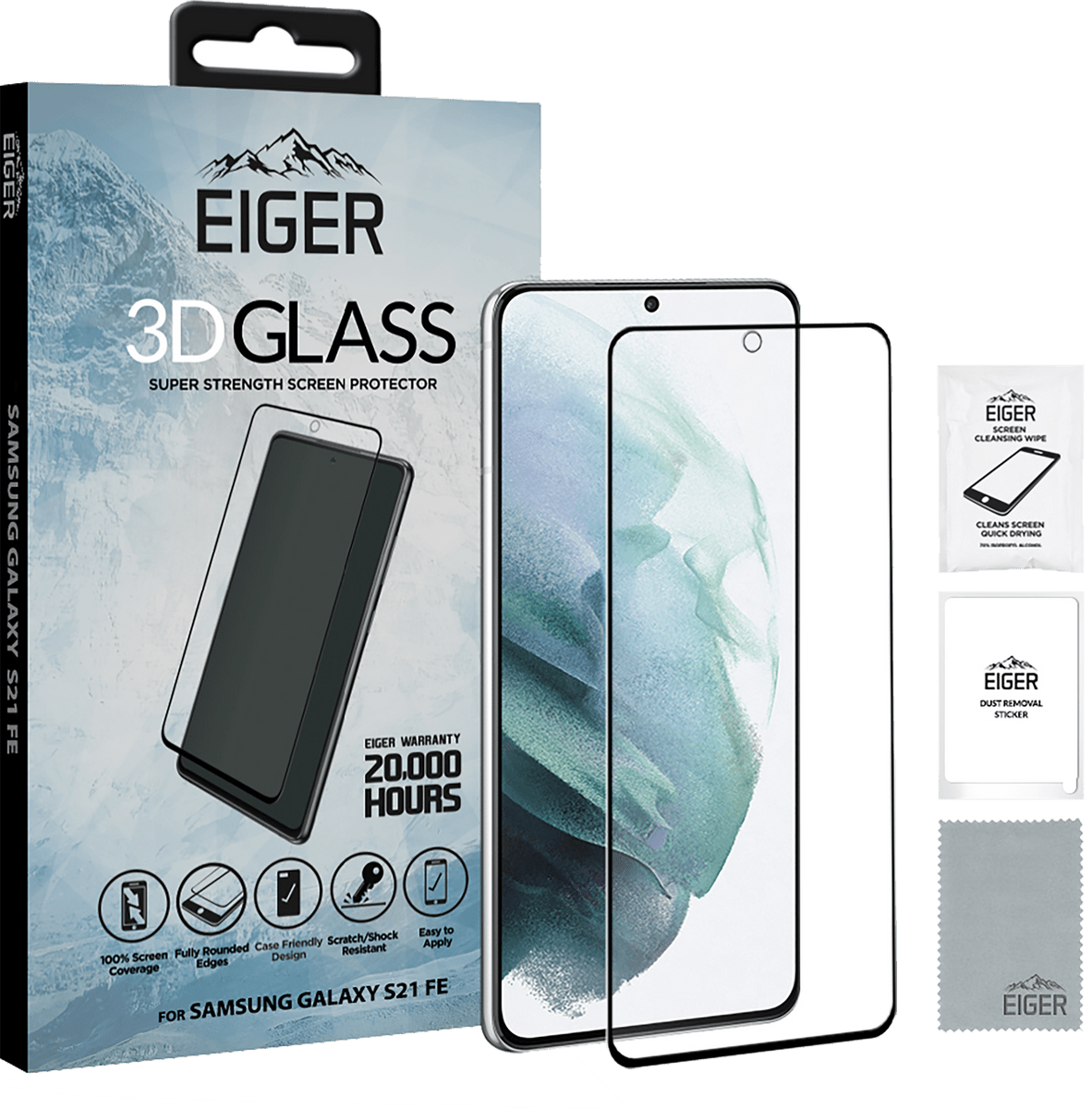 Eiger Samsung Galaxy S21 FE 5G protection d'écran 3D Glas noir