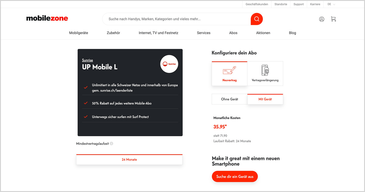 Sottoscrivi l'abbonamento al cellulare con il cellulare