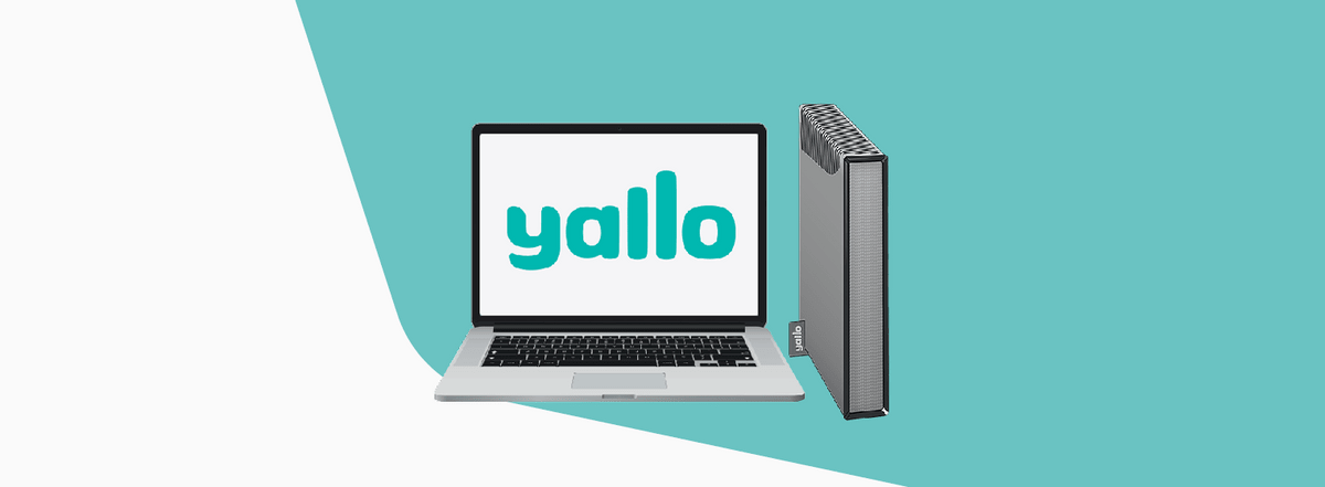yallo Router mit einem Laptop