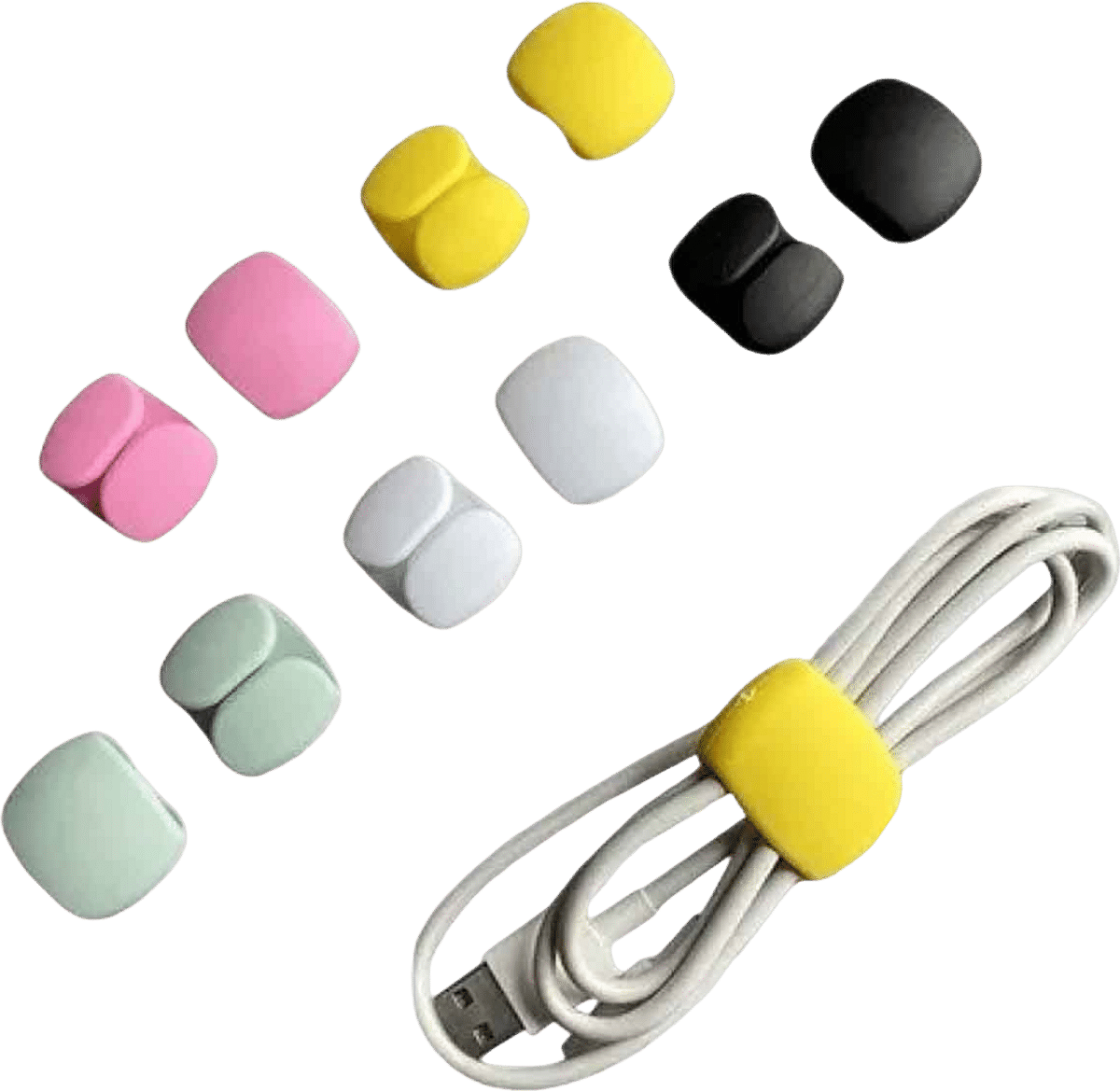 Apfelkiste Silikon Kabel Organizer Clip Kabelhalter - Assortiert (10er Set)