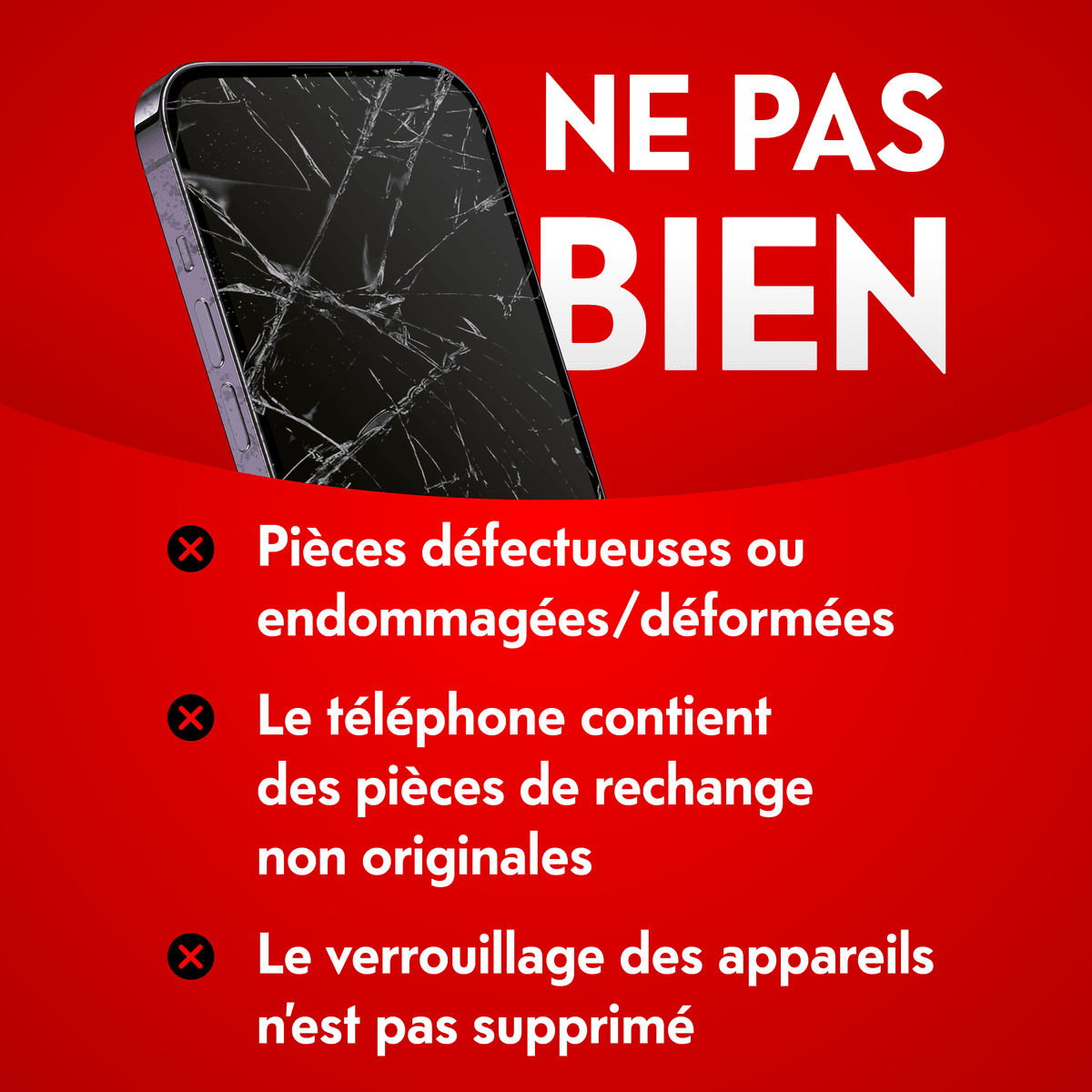 téléphone portable ne pas bien