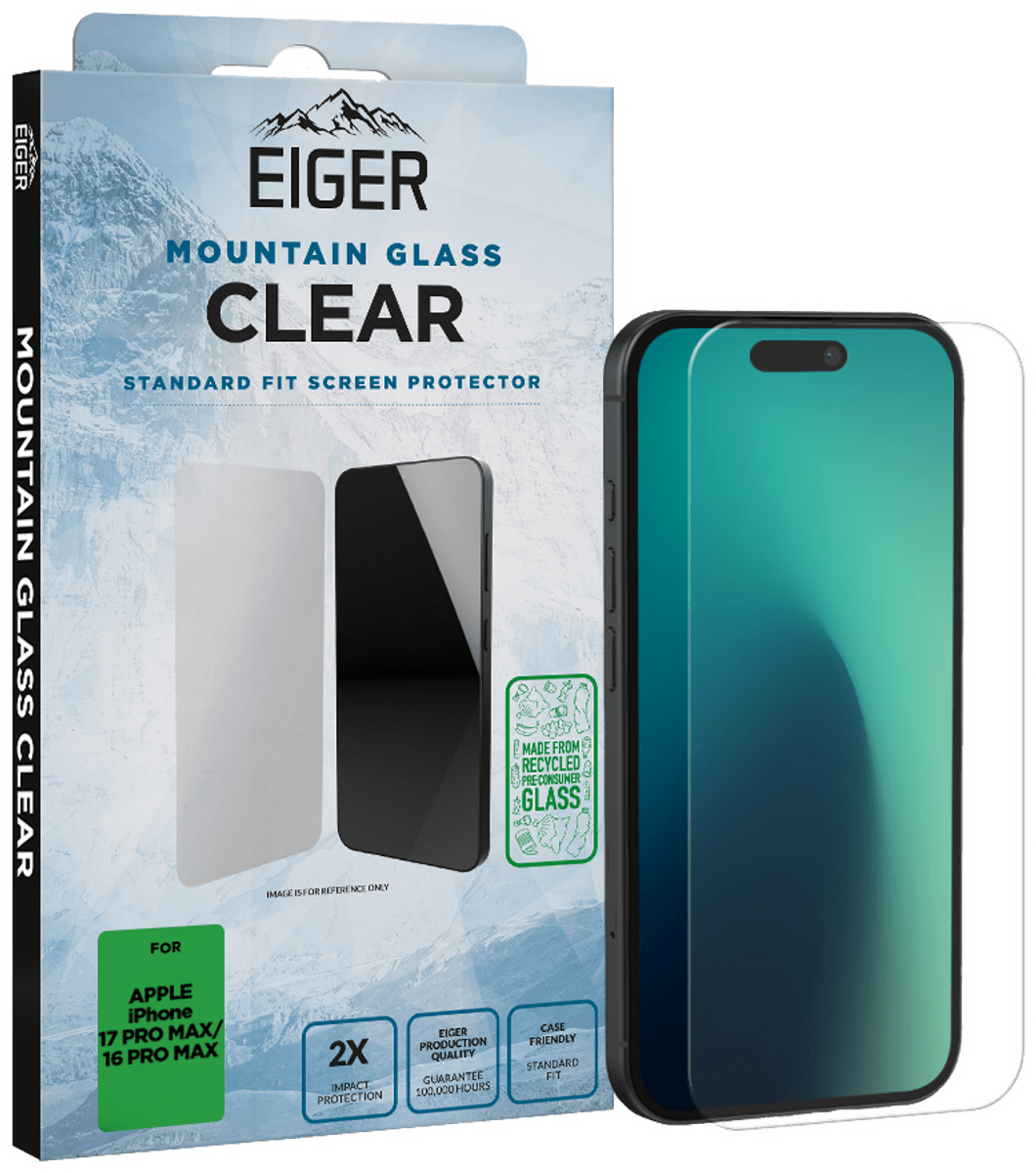 Eiger iPhone 17 Pro Max/16 Pro Max Clear Glass Screen Protector