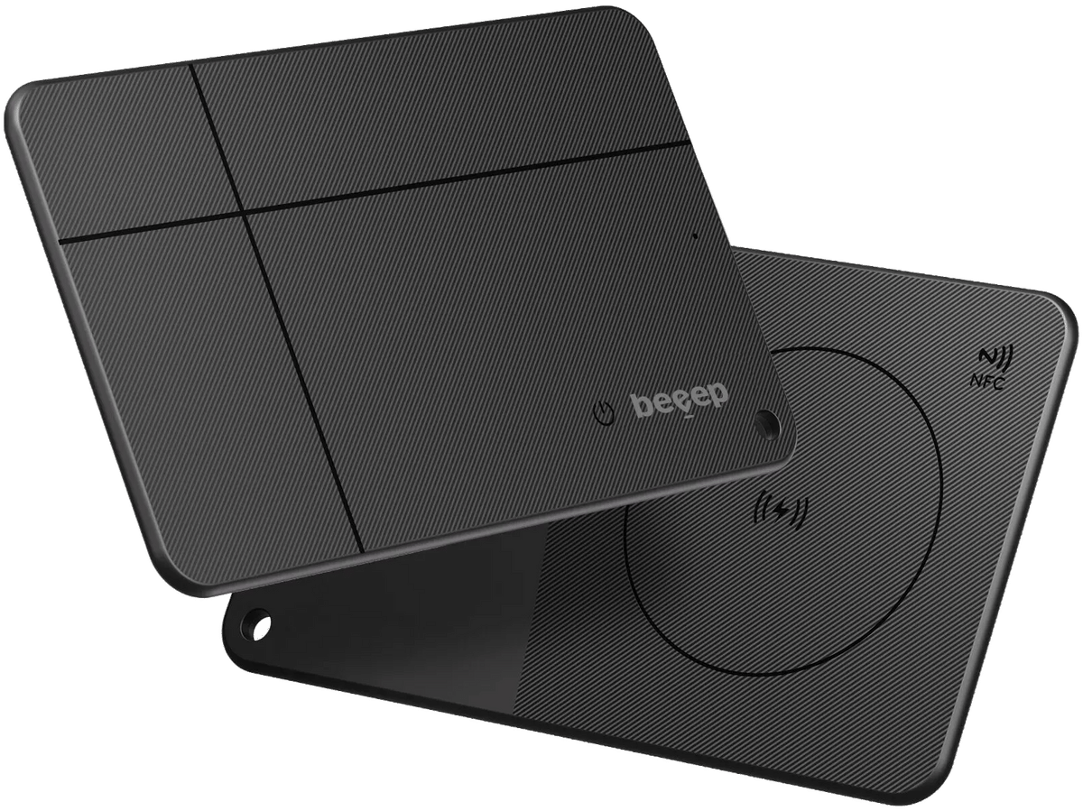 Beeep Wallet Card Tracker Apple Find My & Android Black