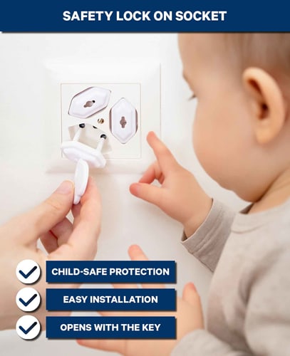 Esmée Steckdosenkappe, 7 Stk plus Sicherungsschlüssel