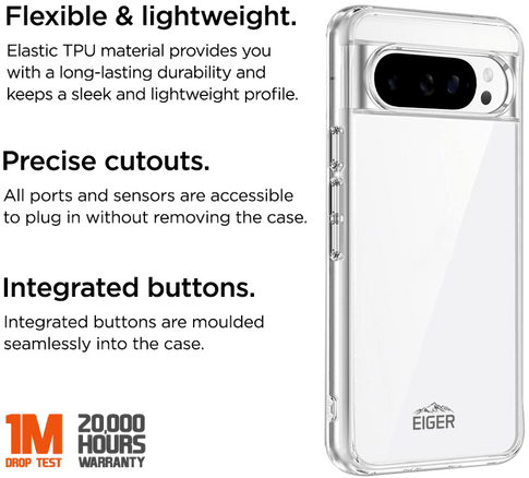 Eiger Pixel 9 Pro Grip Backcover Transparent