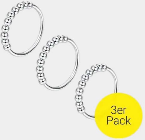 AK Kisten Basics Fidget Ring Anti-Stress Silver 3pc