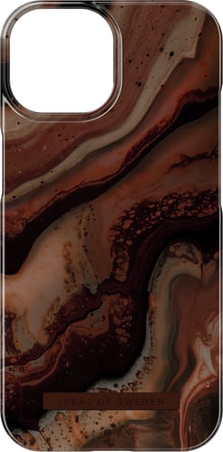 iDeal of Sweden iPhone 15 Backcover Dark Amber Marble