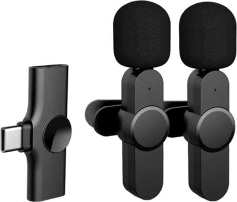 Kabelloses 360° Lavalier Mikrofon für Handy / Tablets (3-tlg. Set)
