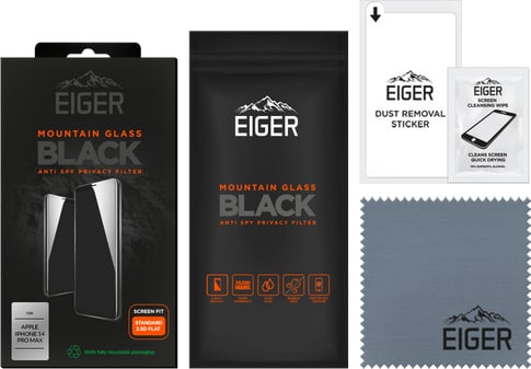 Eiger iPhone 14 Pro Max screen protector 2.5D Privacy black