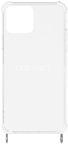 Urbany's iPhone 15 Plus Necklace Silicon Backcover tranparent with silver rings
