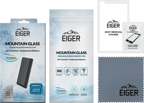 Eiger Oppo Reno8 Lite screen protector 2.5D flach Glas