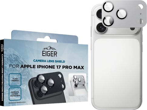 Eiger iPhone 17 Pro Max Glas Camera Protector Silver