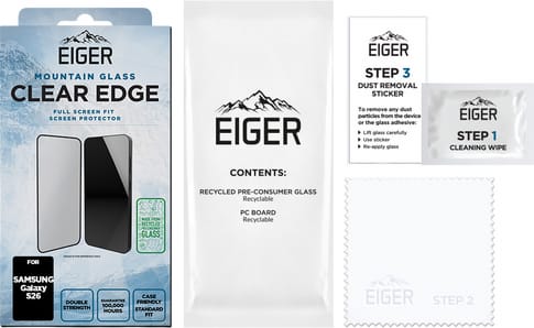 Eiger Galaxy S26 Clear Edge 3D Glass Screen Protector