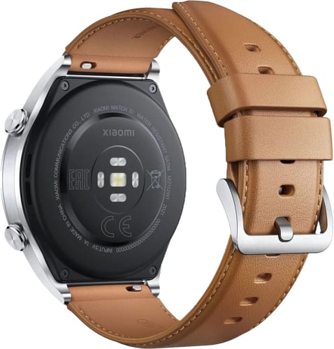 Xiaomi Watch S1 Silver with Brown Leather Strap