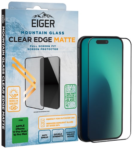 Eiger iPhone 17 Pro Max/16 Pro Max Clear Edge 3D Glass Matt Screen Protector