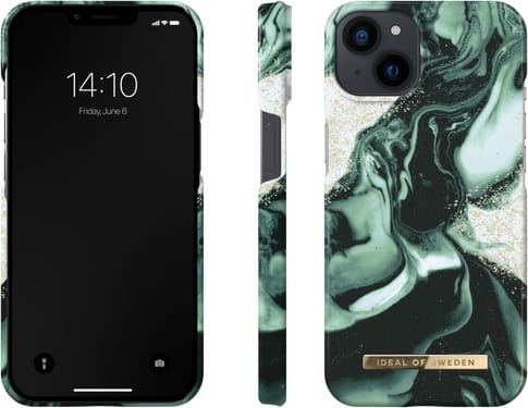 iDeal of Sweden iPhone 14 Cover Marble Olive