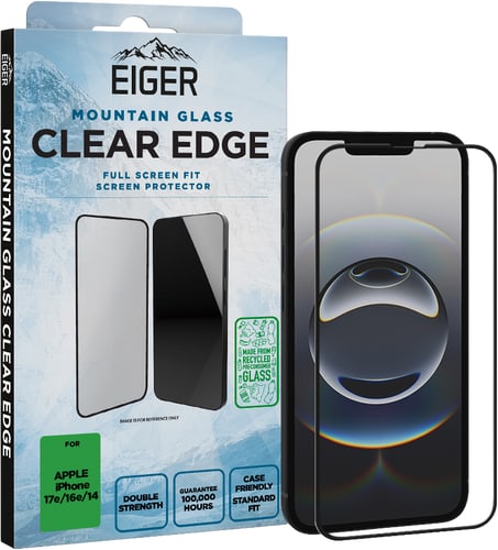 Eiger iPhone 17e/16e/13/13 Pro/14 Clear Edge 3D Glass Scree