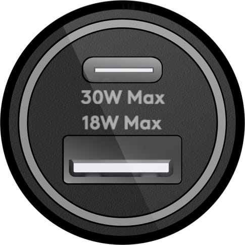 dbramante1928 USB-C 30W + USB-A 18W Car Charger Black