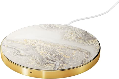 iDeal of Sweden Wireless Charging Plate Marble Grey/Gold Front