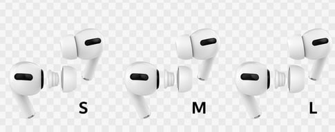 Apfelkiste Silikon Airpods Pro / Pro 2 Ohrpolster Rutschfest  Gr. S/M/L (6-tlg. Set)