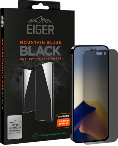 Eiger iPhone 14 Pro Max screen protector 2.5D Privacy black