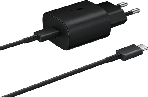 Samsung Charger 220V USB C fast charging 25W black with cabl