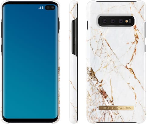 iDeal of Sweden Galaxy S10+ Cover Marble White/Gold