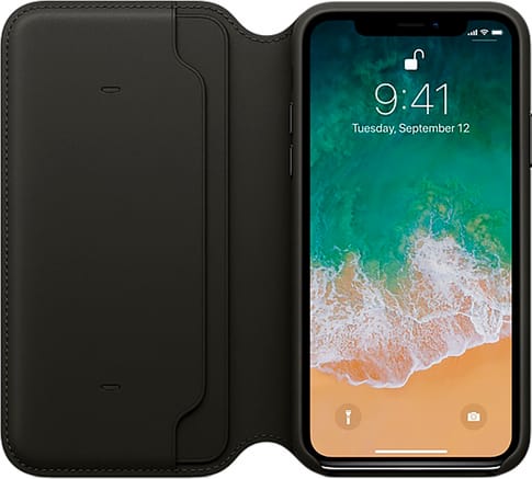 Apple iPhone X Book Case Leather black