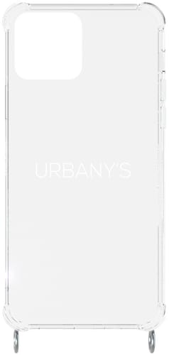 Urbany's iPhone 15 Necklace Silicon Backcover tranparent with silver rings